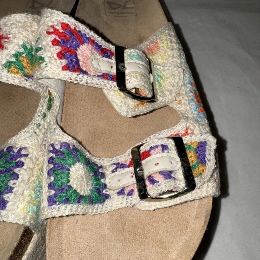 Dirty Laundry‎ Crochet Sandals Women Sz 10 Slip On Shoes Boho Hippie Platform